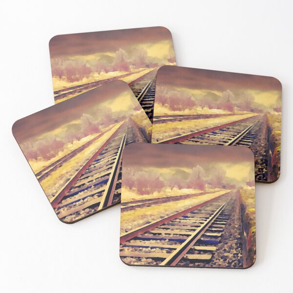 Item preview, Dark Railroad Tracks - Watercolor Design designed and sold by Fusti.
