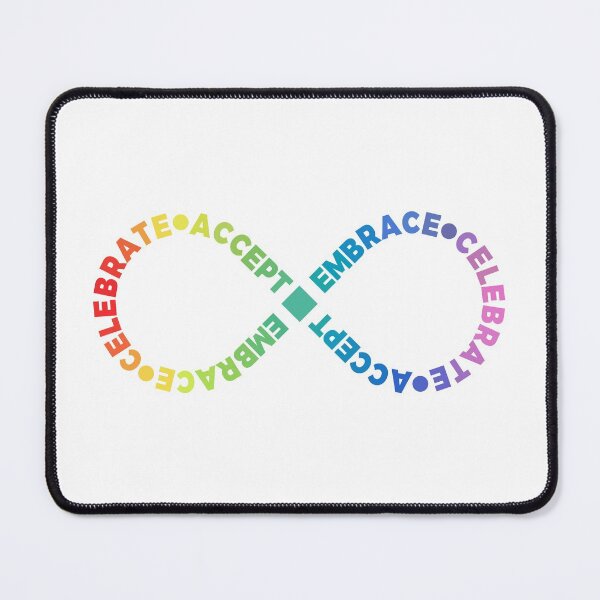 Item preview, Accept Embrace Celebrate Rainbow Infinity Symbol for Autism ADHD Neurodivergence Awareness designed and sold by EKartPrints.