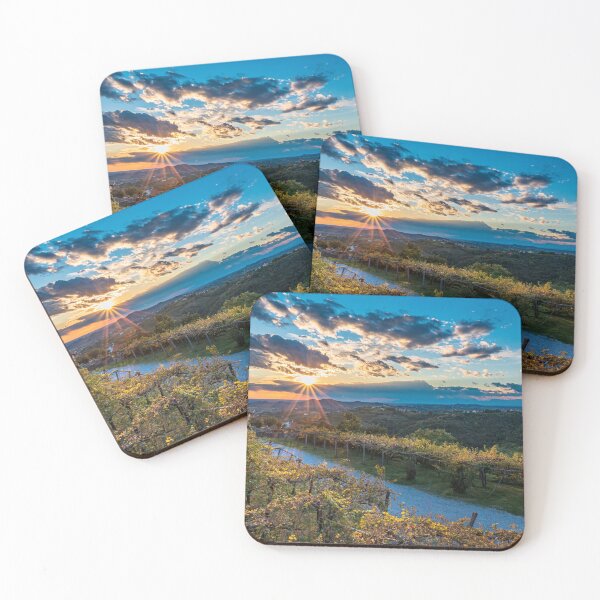 Item preview, Colorful sunset in the vineyards at the border between Italy and Slovenia designed and sold by zakaz86.