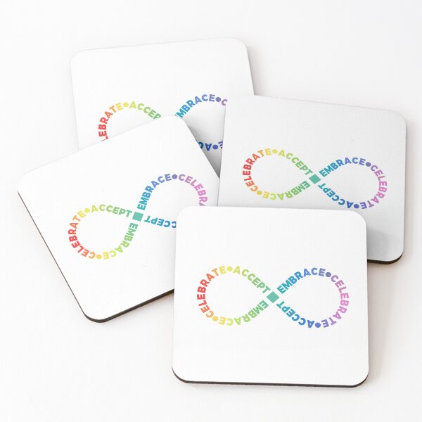 Item preview, Accept Embrace Celebrate Rainbow Infinity Symbol for Autism ADHD Neurodivergence Awareness designed and sold by EKartPrints.