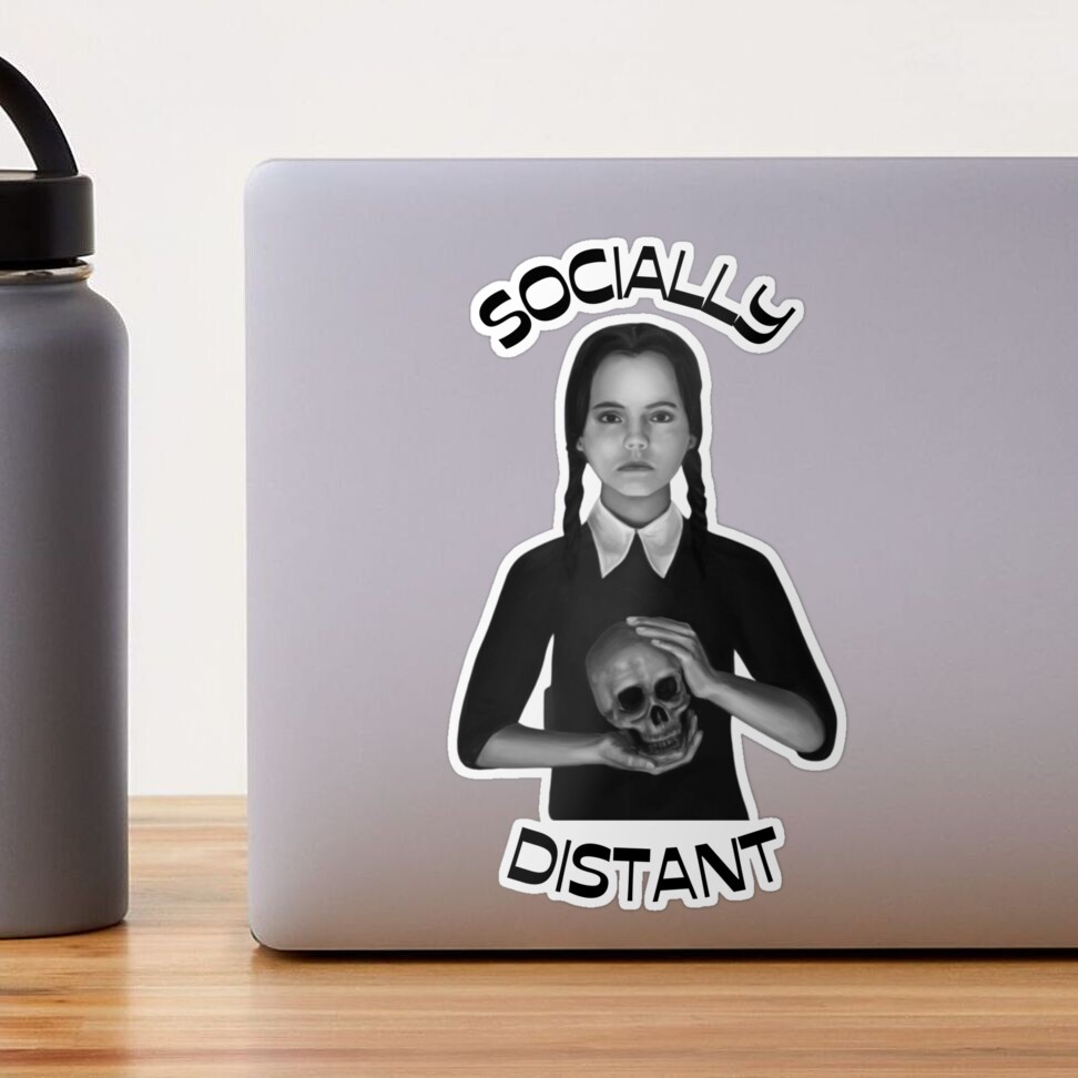 Wednesday Addams Socially Distant | Sticker