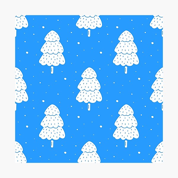 Item preview, Christmas Snowy Trees Pattern On Hanukkah Blue Background designed and sold by DEC02.