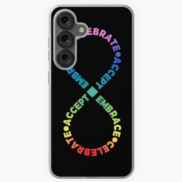Vista previa del artículo con la obra «Aceptar abrazar Celebrar el símbolo infinito del arco iris para el autismo TDAH Conciencia de la neurodivergencia», diseñado y vendido por EKartPrints.
