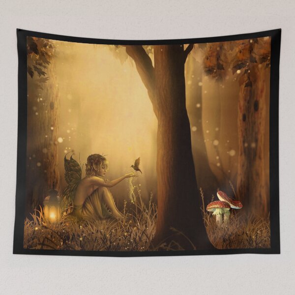 Item preview, Fairy with bird in the fantasy forest designed and sold by brendanre.