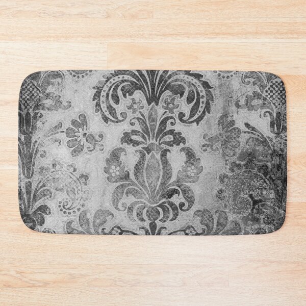 Item preview, Grunge damask grey black designed and sold by Delinda Graphic Studio.