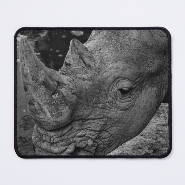 Close up of an endangered white rhinoceros Mouse Pad