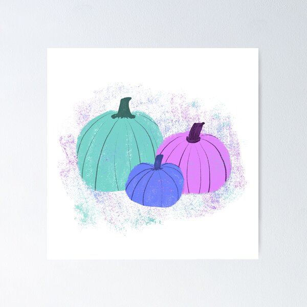 Item preview, Pumpkin trio - Violet & Teal designed and sold by Vivir Creatividad.