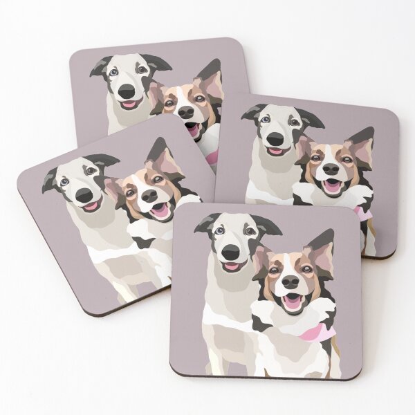 Item preview, Two Collies Dog Portrait Digital Illustration designed and sold by sherylwylie.