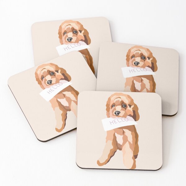 Item preview, Cavapoodle Hello Dog Portrait Digital Illustration designed and sold by sherylwylie.