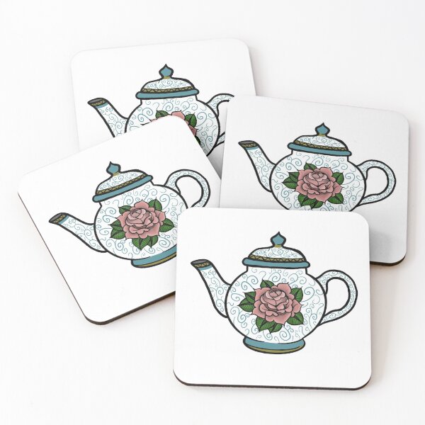 Item preview, Rose teapot - traditional  tattoo designed and sold by morganbethdraws.