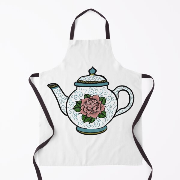 Item preview, Rose teapot - traditional tattoo designed and sold by morganbethdraws.