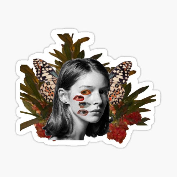 "butterfly eyes collage" Sticker for Sale by janemelyn Redbubble