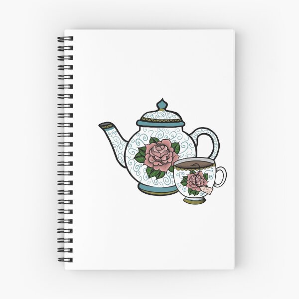 Item preview, Rose teapot And tea cup - traditional  tattoo designed and sold by morganbethdraws.
