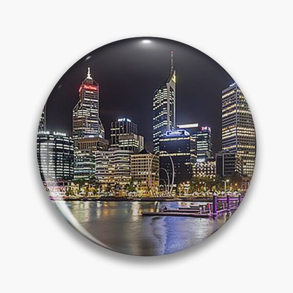 Artikelvorschau, Perth Australia Nightscape, Perth Australia Stadtbild, Wolkenkratzer, entworfen und verkauft von Nostrathomas66.