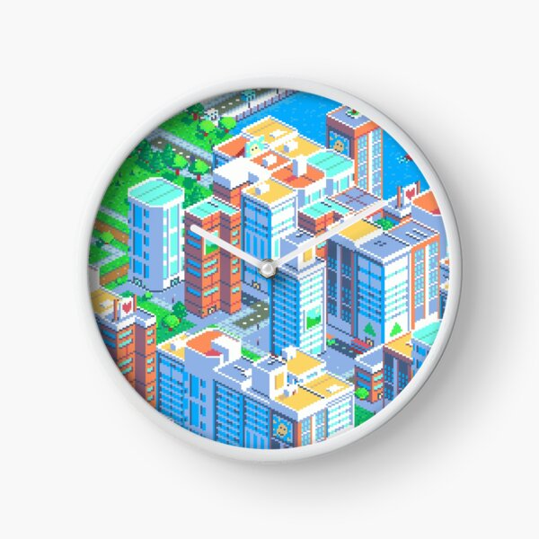 Pixel City River Clock