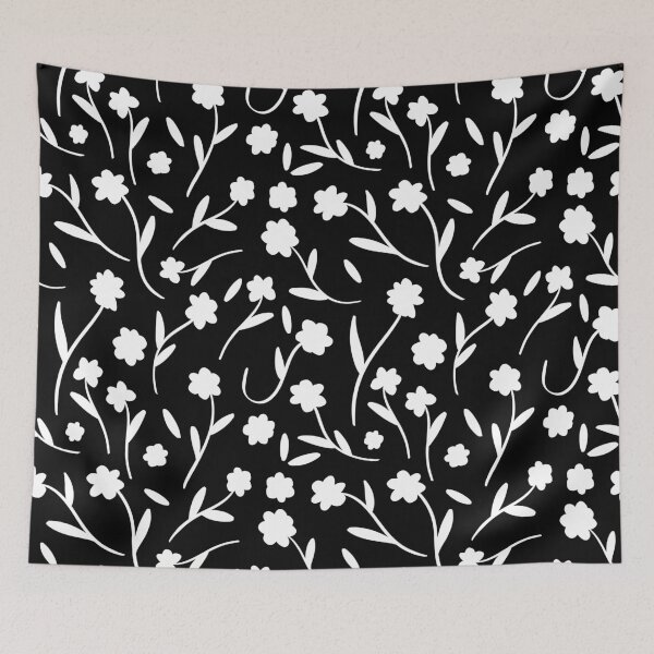 Item preview, Elegant Floral Black and White Botanical Pattern designed and sold by trajeado14.