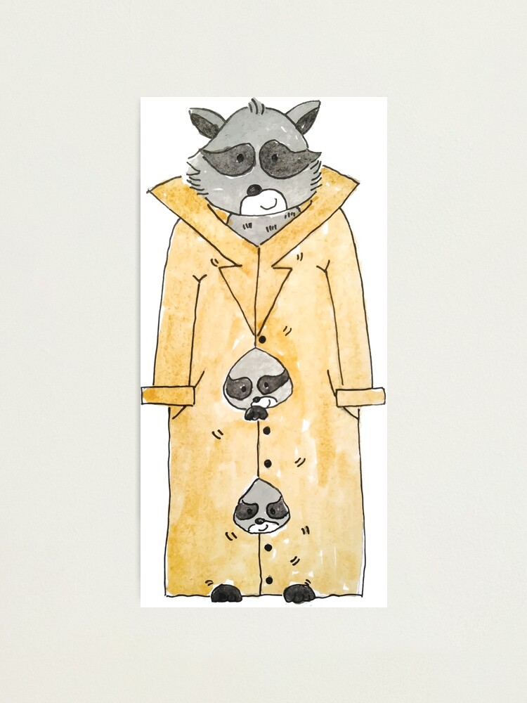 Raccoons in a Trenchcoat by chiz_p Photographic Print