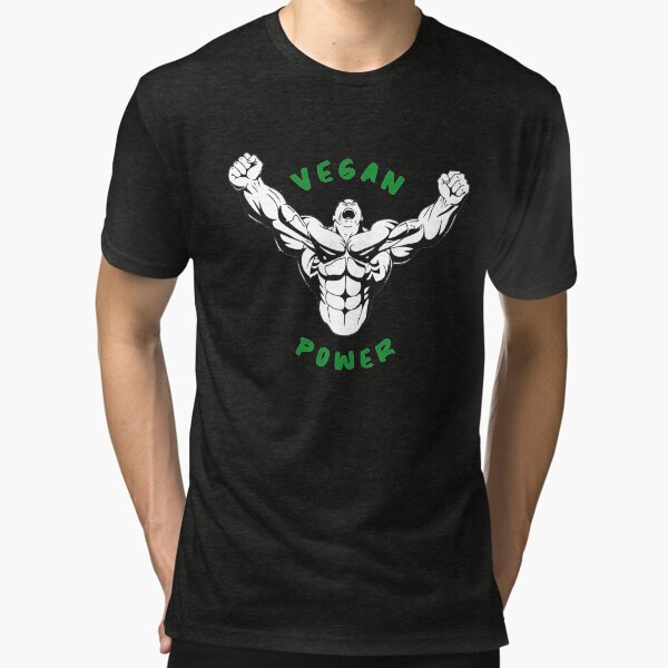 Vegan power body building shirt  Tri-blend T-Shirt