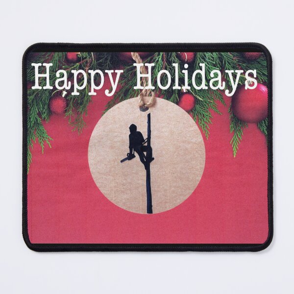 Item preview, Happy Holidays Arborist Chainsaw Tree Surgeon gift present designed and sold by Gordon Lavender.