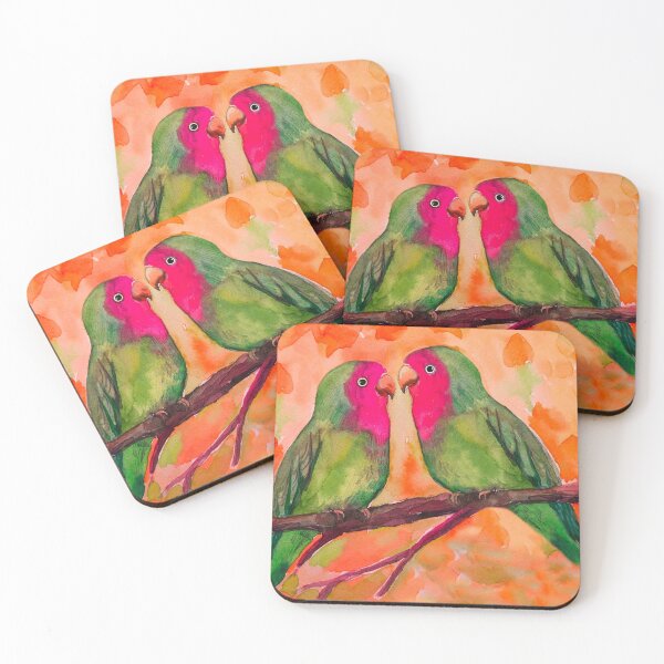 Item preview, Peach faced lovebirds designed and sold by Lemontreeart63.