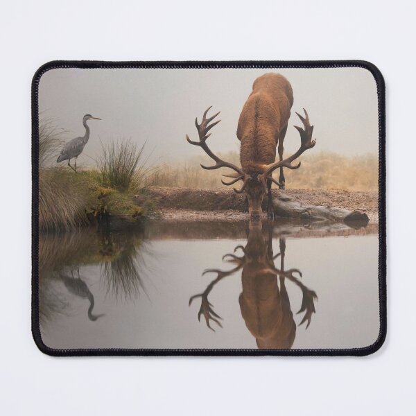 Item preview, Heron and stag at the watering hole designed and sold by Junkyardmax.
