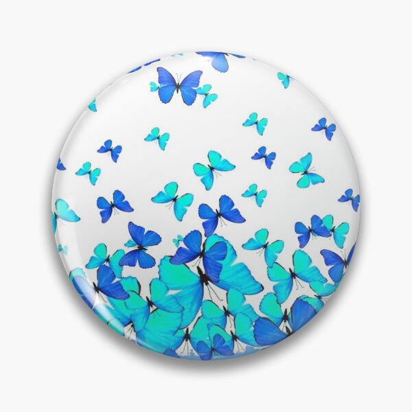 Item preview, ASSORTED  BLUE BUTTERFLIES GATHERING WHITE ART designed and sold by sharlesart.
