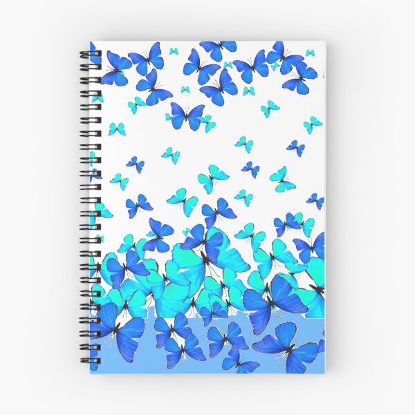 Item preview, ASSORTED  BLUE BUTTERFLIES GATHERING WHITE ART designed and sold by sharlesart.