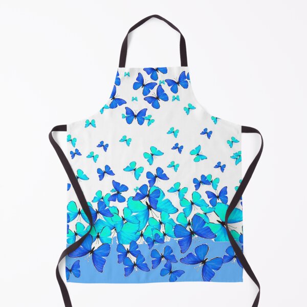Item preview, ASSORTED  BLUE BUTTERFLIES GATHERING WHITE ART designed and sold by sharlesart.