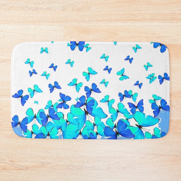 Item preview, ASSORTED  BLUE BUTTERFLIES GATHERING WHITE ART designed and sold by sharlesart.