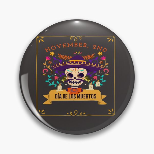 Item preview, Dia De Los Muertos Cempasuchil Flowers Day of The Dead Skull with Hat  designed and sold by LMcDs.