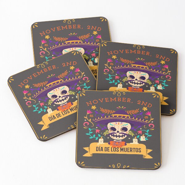 Item preview, Dia De Los Muertos Cempasuchil Flowers Day of The Dead Skull with Hat  designed and sold by LMcDs.