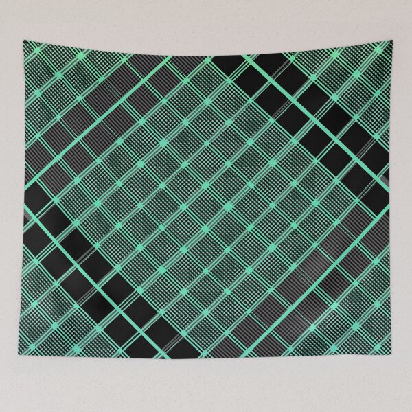 Item preview, Criss Cross Wide Line Pattern Angled in Light Green with Gradated Shades of Black designed and sold by Neil Feigeles.