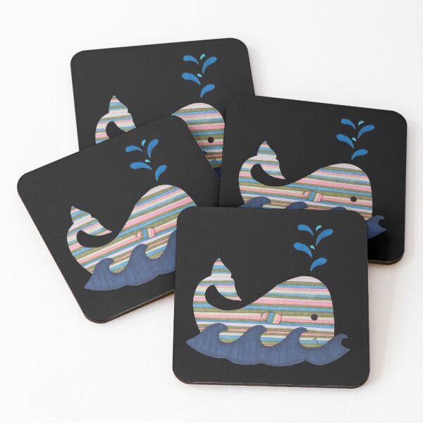Item preview, Striped Whale on Black designed and sold by ErinBrieArt.