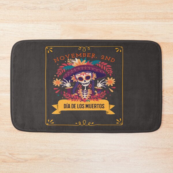 Item preview, Dia De Los Muertos Cempasuchil Flowers Day of The Dead Skeleton Girl With Hat designed and sold by LMcDs.