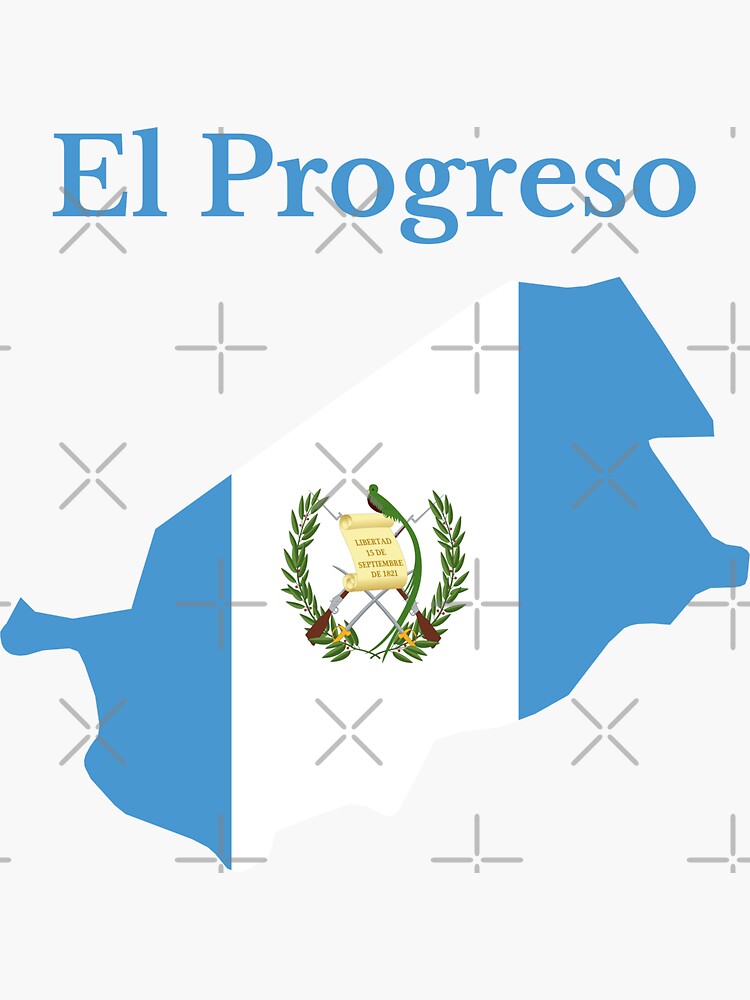 Pegatina «Mapa del Departamento de El Progreso, Guatemala» de ...