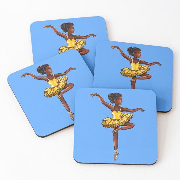 Aperçu de l'œuvre ballerine noire en robe jaune - #7 ballerine afro-américaine à peau brune créée et vendue par Artonmytee.