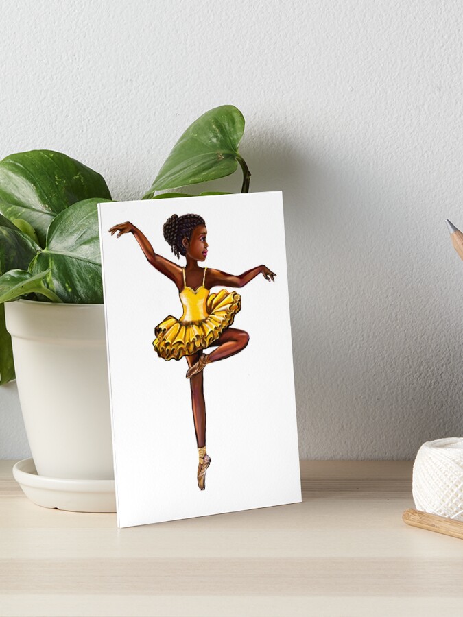 black ballerina in yellow dress 7 African American brown skin ballerina Art Board Print for Sale by Artonmytee Redbubble