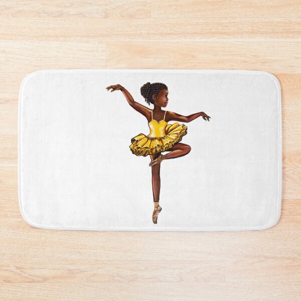 Item preview, black ballerina  in yellow dress- #7 African American brown skin ballerina  designed and sold by Artonmytee.