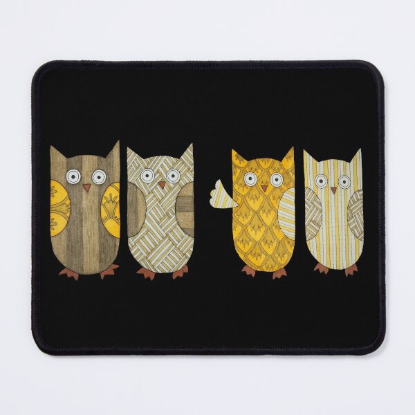 Item preview, 4 Gold Owls on Black designed and sold by ErinBrieArt.