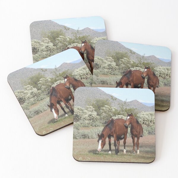 Item preview, Wild horses, salt river, Sonoran desert, Arizona, wildlife gifts designed and sold by Sandra O'Toole.