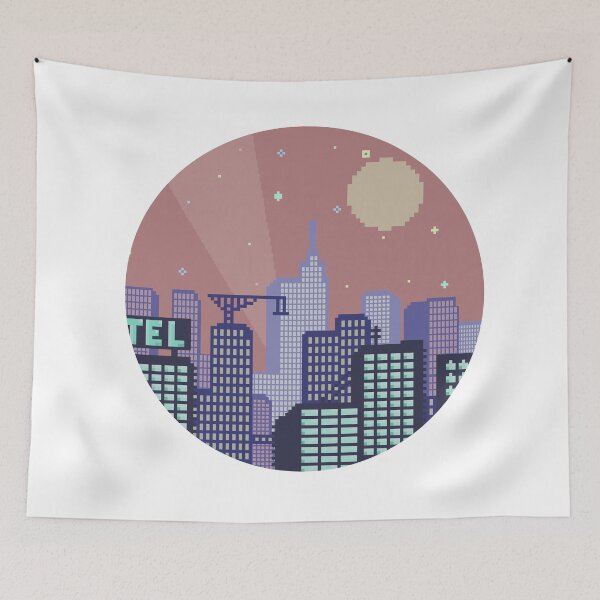 Item preview, Pixel City Pink and Blue designed and sold by SoulButler.