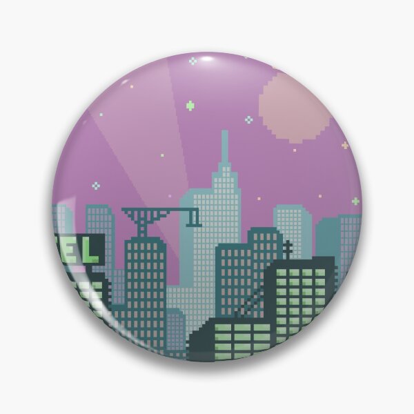 Aperçu de l'œuvre Pixel City Bleu et Vert créée et vendue par SoulButler.