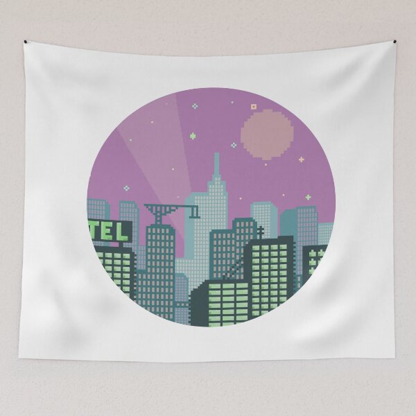 Item preview, Pixel City Blue and Green  designed and sold by SoulButler.