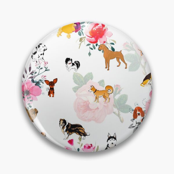 Artikelvorschau, Welpen, Hunde, Muster, Blumen, Kunst für Hundeliebhaber entworfen und verkauft von MariaMarinova.