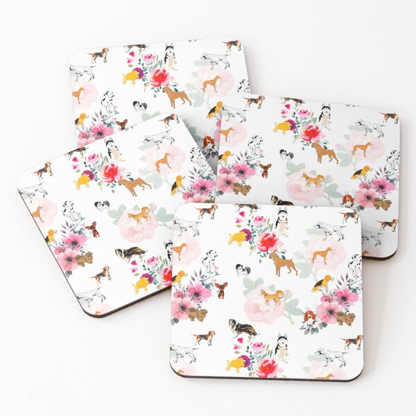 Item preview, Puppies,dogs,pattern,flowers,dog lovers art designed and sold by MariaMarinova.