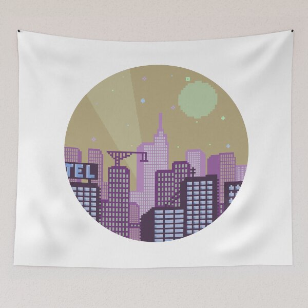 Item preview, Pixel City Purple and Yellow designed and sold by SoulButler.