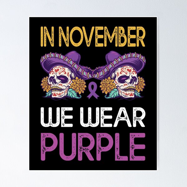 Item preview, Sugar Skull In November We Wear Purple For Pancreatic Cancer designed and sold by Dananestore.