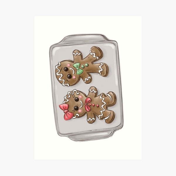 Gingerbread Couple Cookies Art Print