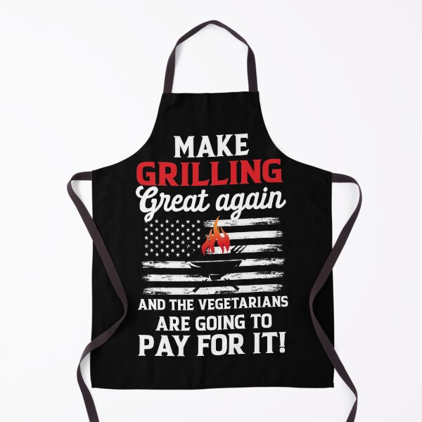 Item preview, Make Grilling Distressed USA Flag Trump BBQ Pit Master designed and sold by LAXIR.
