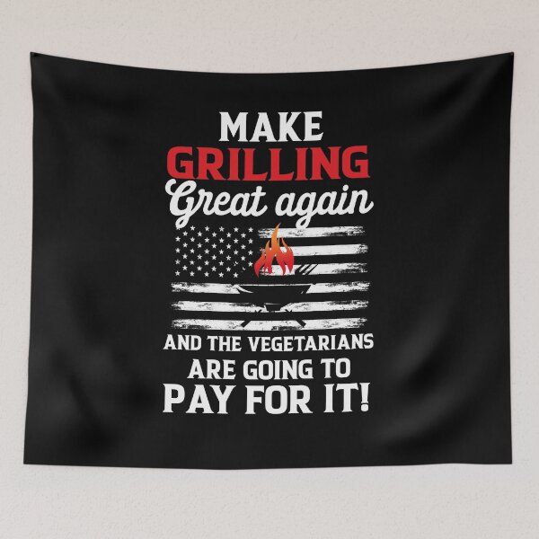 Item preview, Make Grilling Distressed USA Flag Trump BBQ Pit Master designed and sold by LAXIR.
